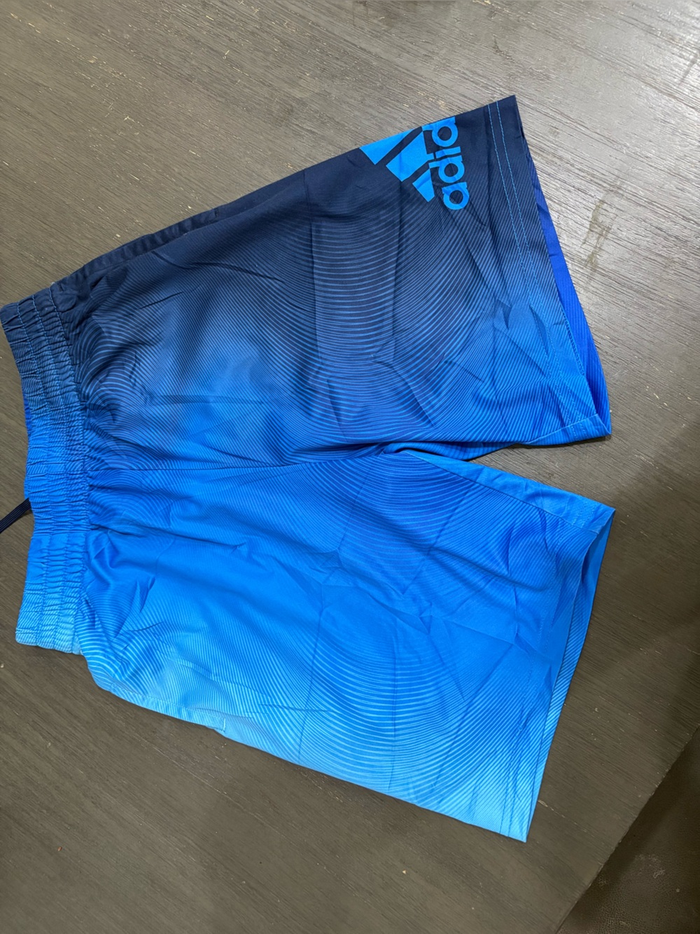 adidas Boys Blue Gradient Athletic Shorts